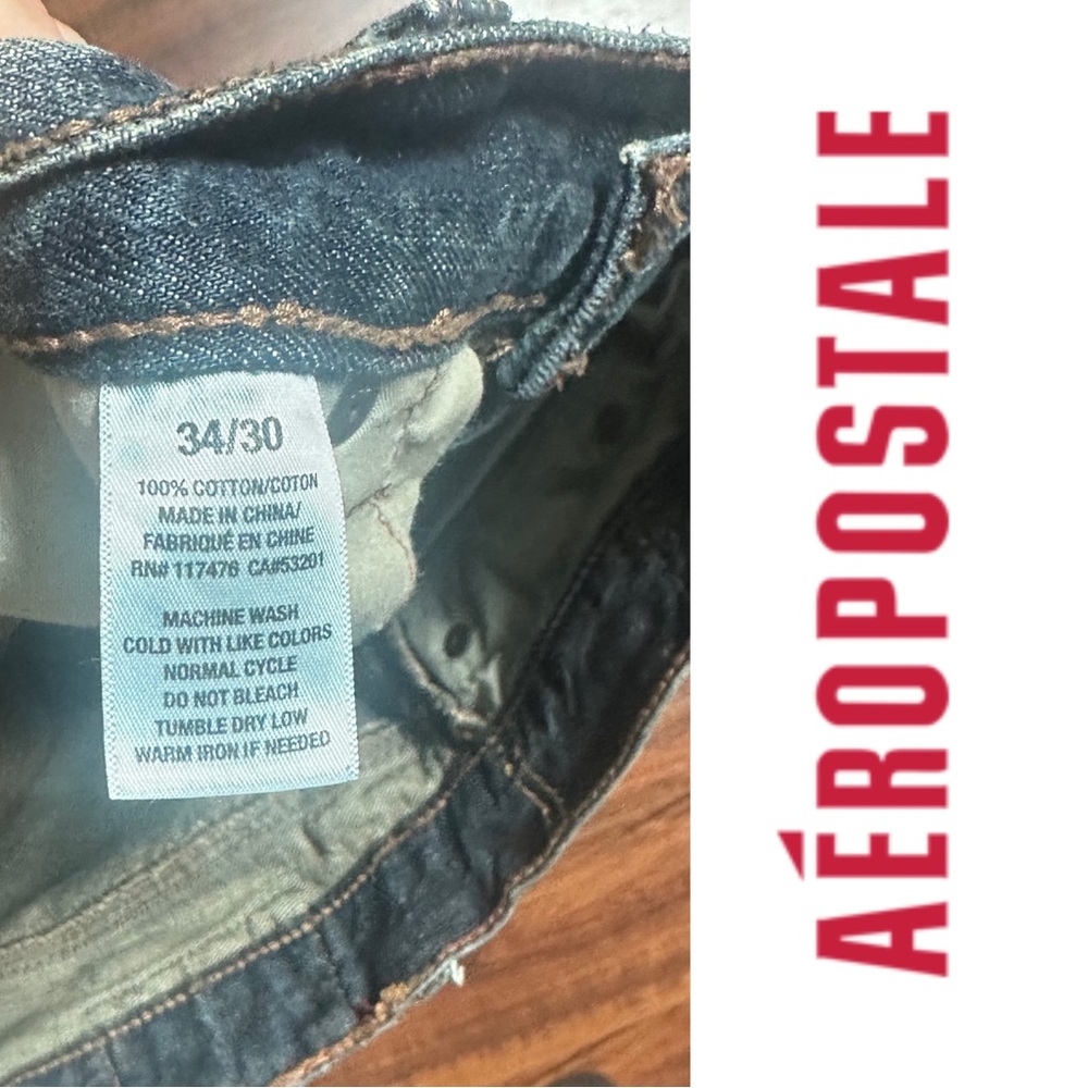 Hipster Aeropostale Men's Blue Jeans 34/30 - Picture 5 of 10